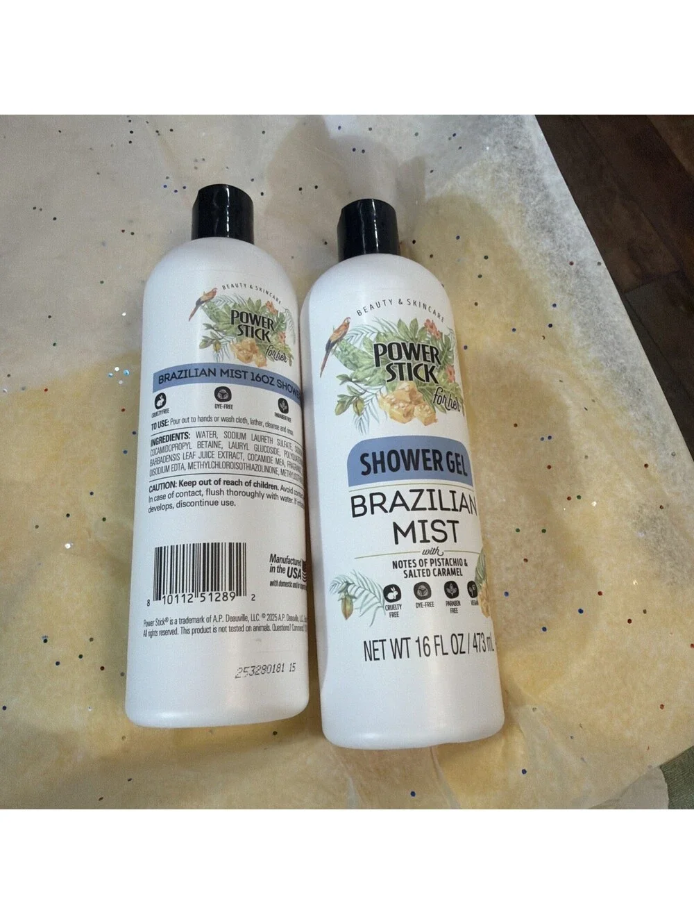2 Pack Power Stick Shower Gel Brazilian Mist Body Wash 16 fl oz Each Fast Ship